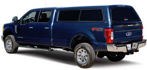 Leer cap, blue truck
