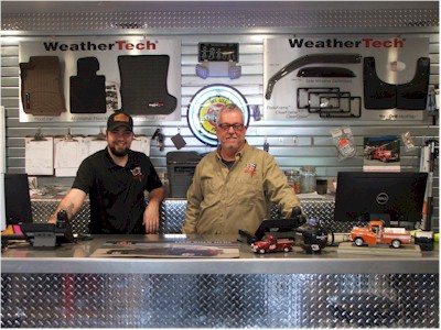 Ron and Blake in the showroom